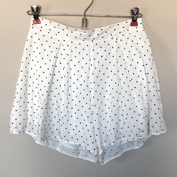 Blue Blush Pants - Black and White Polka Dot Shorts